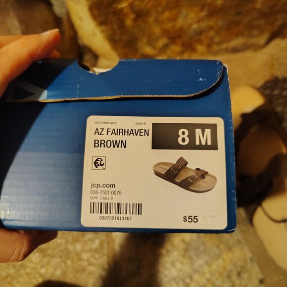 Arizona Fairhaven Womens Adjustable Strap Footbed Sandals Size 8 M Brown NIB NWT - Picture 11 of 11